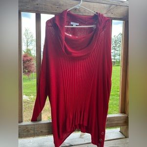 Kim Rogers Red Cowl Neck Sweater